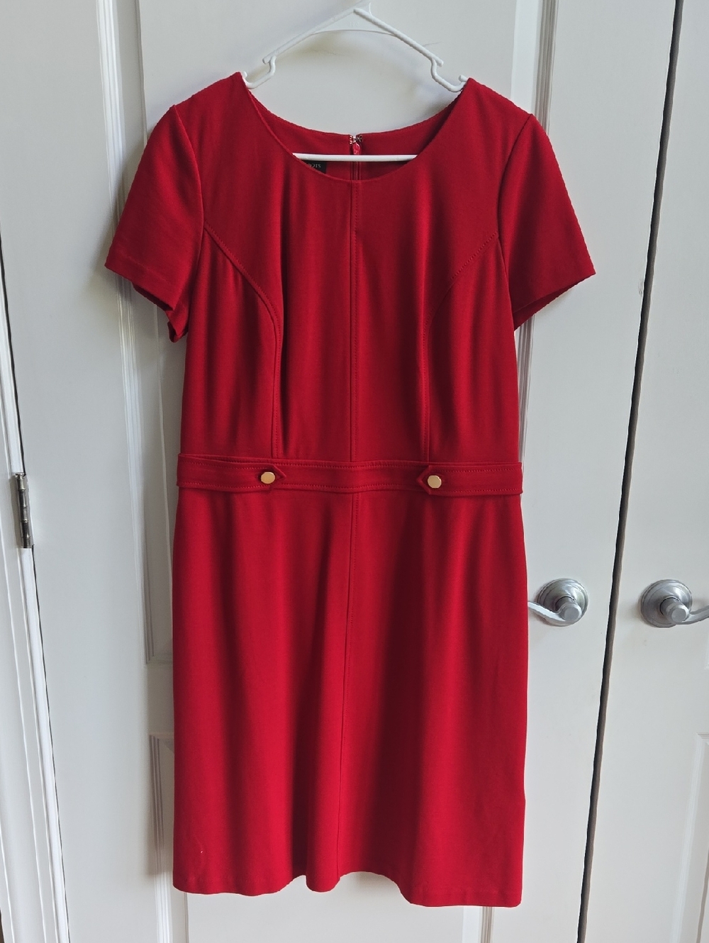 Talbots Red Short-Sleeve Sheath Dress